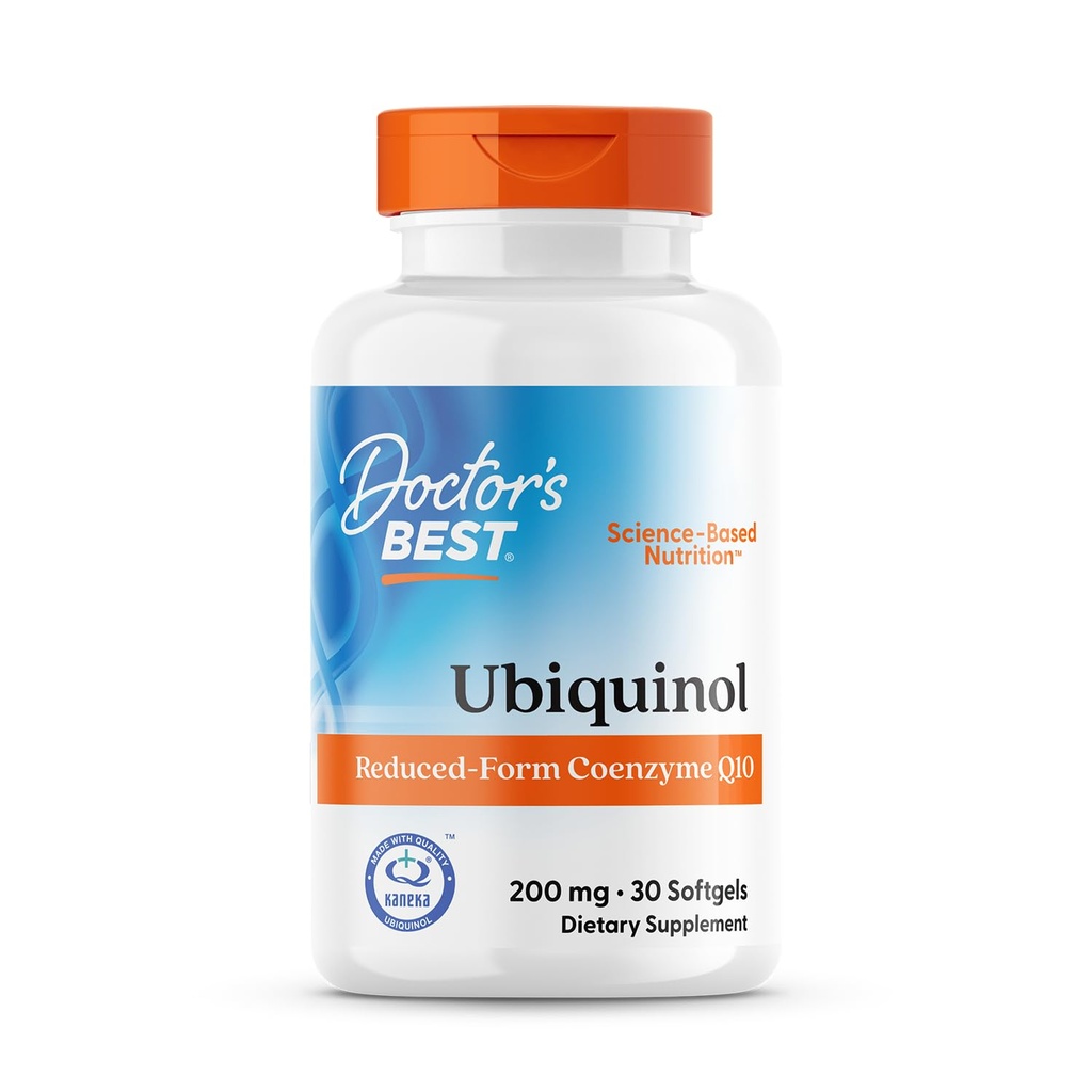 Læger Bedste Ubiquinol, Reduceret - Form Coenzym Q1, 200 mg, Non- GMO, Gluten Free, Soy Free 30 Softgels