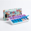 Ugentlig Pill Organizer 2 gange om dagen, Zumd Pill Box 7 dag med søde quiltet stoflynlås sag, Travel Pill sag Am Pm for Vitamin Medicine Organizer