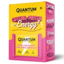 Quantum Energy Square: Energibar med koffein & 10g protein. Lækker sund snack på farten. (Vegansk, Glutenfri, Soy- fri, Dairy- fri) (mørk chokolade Pink Himalayansk salt)