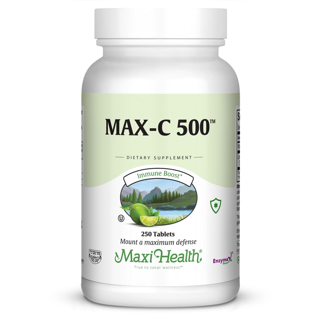 Maxi Health MAX C 500 mg - C-vitamin - med Lemon Bioflavonoider Complex - 250 tabletter
