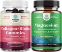 Bundle af hår hud og negle Gummies for kvinder - Ekstra styrke Biotin og Collagen Gummies for kvinder Hår hud negle Support og høj absorption Magnesium Complex supplement til Mave og fordøjelse