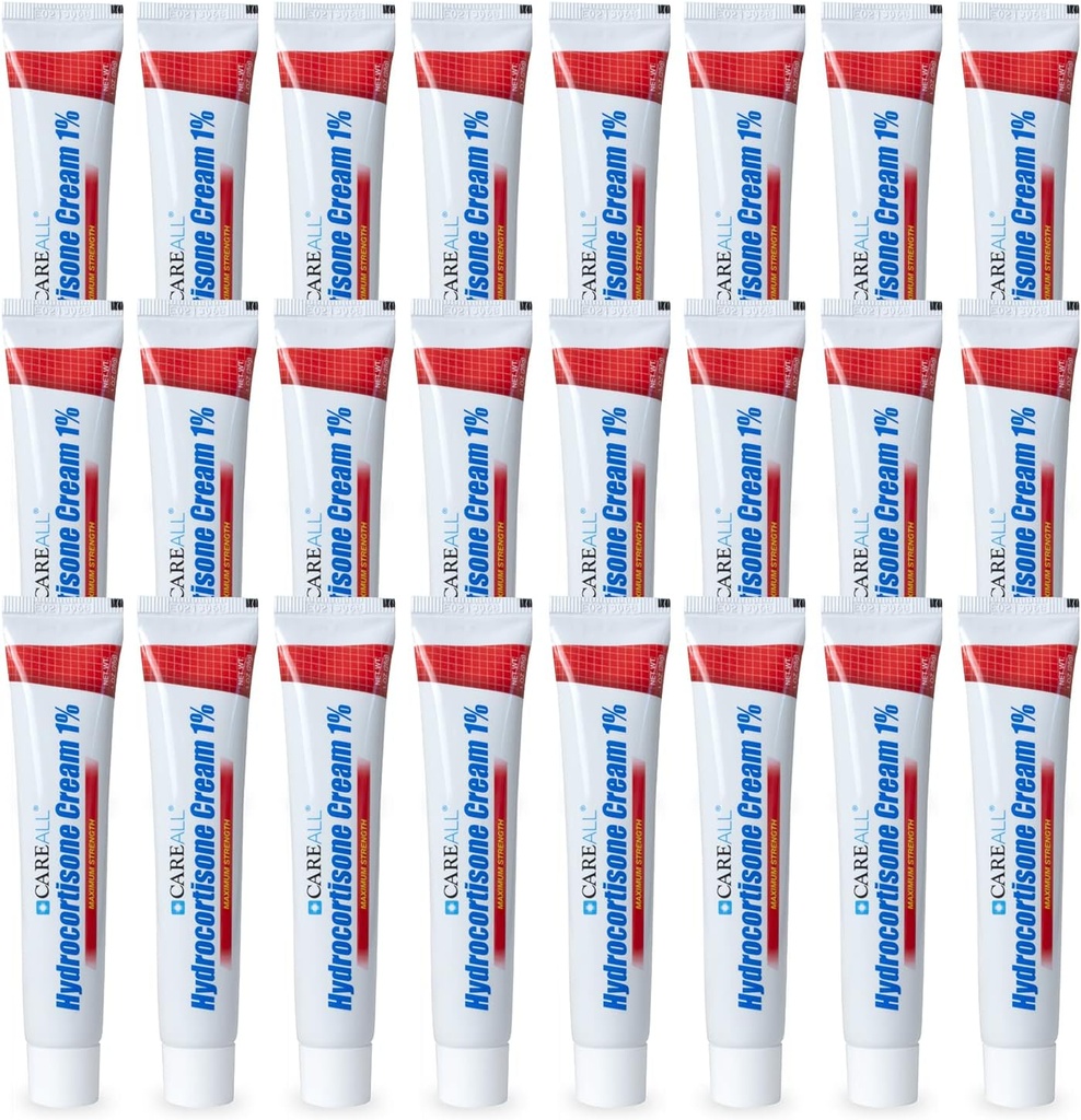 CareAll Hydrocortison 1%, 1oz Tube (pakke med 24), Maksimal styrke Anti- Itch Cream, Relief from Itching and Redness from Bug Bites, Eczema, Psoriasis, Poison Ivy, Oak og Sumac