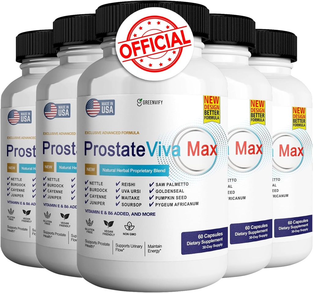 ProstateViva Max Prostata Kosttilskud til mænd kapsler, Sundhedstillæg - maksimal styrke, Alle naturlige til at støtte normal & sund funktion, Prosta Vive Anmeldelser (600 Kapsler)