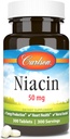 Carlson - Niacin, 50 mg, Understøtter Cholesterol Metabolisme, Energiproduktion, Heart Health, Nerve funktion, 300 tabletter