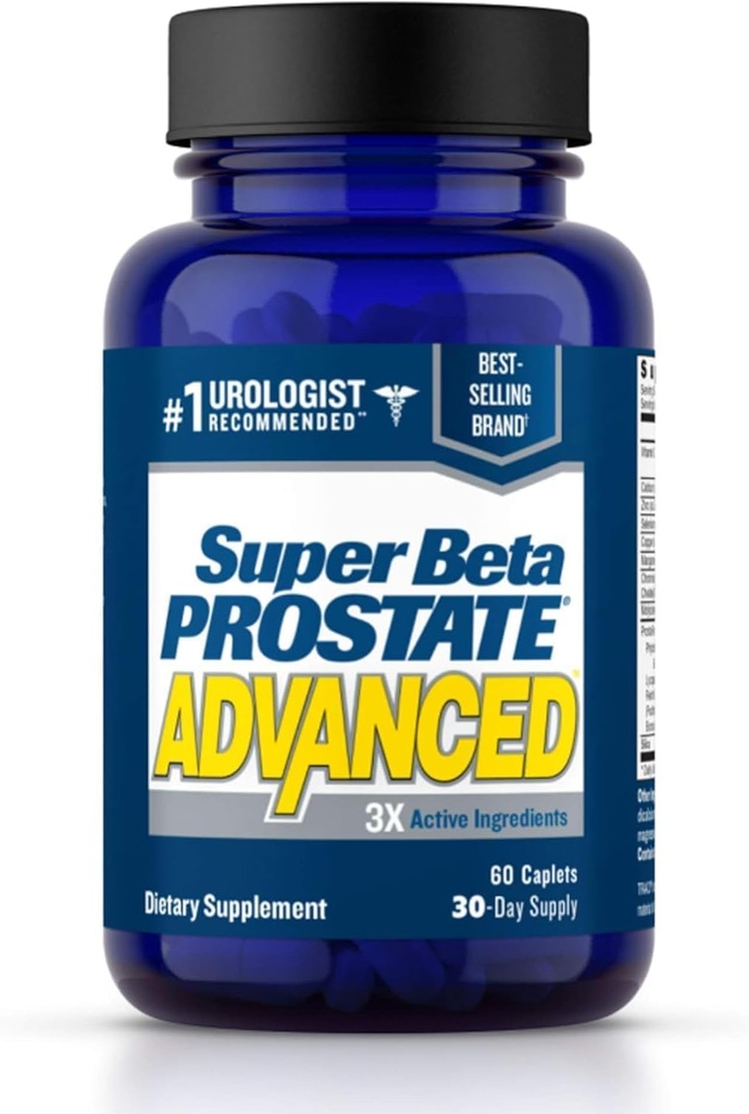 Super Beta Prostata Advanced Prostata supplement til mænd - Reducere badeværelse Trips, Promote Sleep, Support Urinary Sundhed & Bstige tømning. Beta sitosterol ikke Saw Palmetto. (60 kapsler, 1 - flaske)