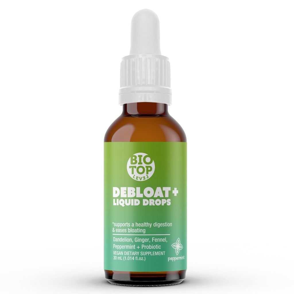 Debloat Organic Liquid Drops for Natural Gas & Bloating Relief, Understøtter fordøjelse & Gut Sundhed med Mælkebøtte, Ginger, Fennel, Pebermynte, Sugar- Free 1.0 Fl Oz.