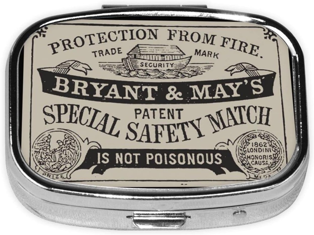 Metal 2 Segment Pill Organizer Travel Friendly Portable Compact Pill Box Cute Pill Case, for Pocket Wallets Daily Portable Medicine Vitamin Tablet Opbevaring (Beskyttelse mod brand)