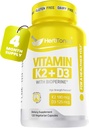 Immunsystemet Support Vitamin K2 (MK7) med D3 5000 Iu Supplement + Bioperine (Black Pepper)