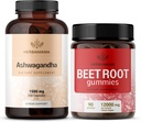 HERBAMAMA Ashwagandha and Beet Root Kit - Bundle of 1500 mg Ashwagandha Root Capsules & 1500 mg Beet Root Gummies - Vegan, Non-GMO, Gelatin-Free - 2 Pack