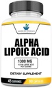 American Standard Kosttilskud Alpha Lipoic Acid 1300mg Per Servering - Vegan, Gluten Free, Non- GMO, 90 Kapsler, 45 Servering