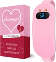 Bærbar varmelegeme til periode kramper: Cordless menstruation varmelegeme med 6 varmelegemer og 6 massagemodes, 3 s hurtig opvarmning gave til kvinder og pige (Pink)