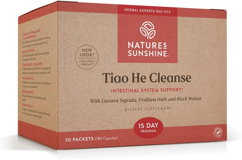 Nature 's Sunshine Tiao Han Herbal Rensning Buddy 124; Rens og Detox Colon og Lever med traditionelle kinesiske urter