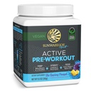 Sunwarrior Pre Workout Powder Energy Drink Vegan Plant- baseret supplement Pump, Hydrate, Fokus, Endurance, & Styrke Builder Blå Raspberry Ananas Flavored 30 Servering Aktiv Preworkout