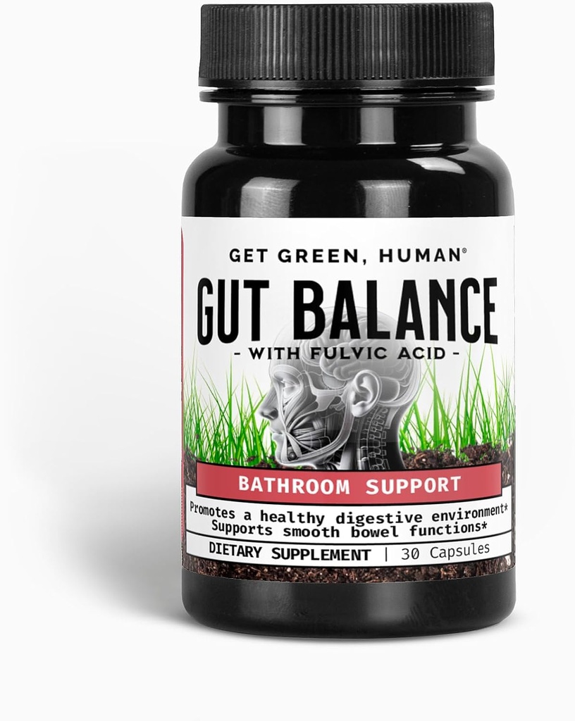 Gut Balance Kapsler med Fulvic Acid - Understøtter fordøjelsessygdomme, Nutrient Absorption og Gut Harmony - Naturlig formel med Birch Chaga og Pine Bark Extract - 60 Kapsler