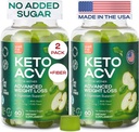 Advanced Keto ACV Gummies for Weight Loss 1000 Mg - Natural GLP-1 Support - Apple Cider Vincious Gummies Made in USA for Metabolisme - ACV, Beet FOS Fiber - Keto Supplement Kelly Clarkson - Sukker fri