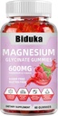 900 (600 + 300) mg Magnesium Glycinat Gummies, L- threonat, Calcium, Natrium, vitamin K, D, B6, Vegan, 60 Counts