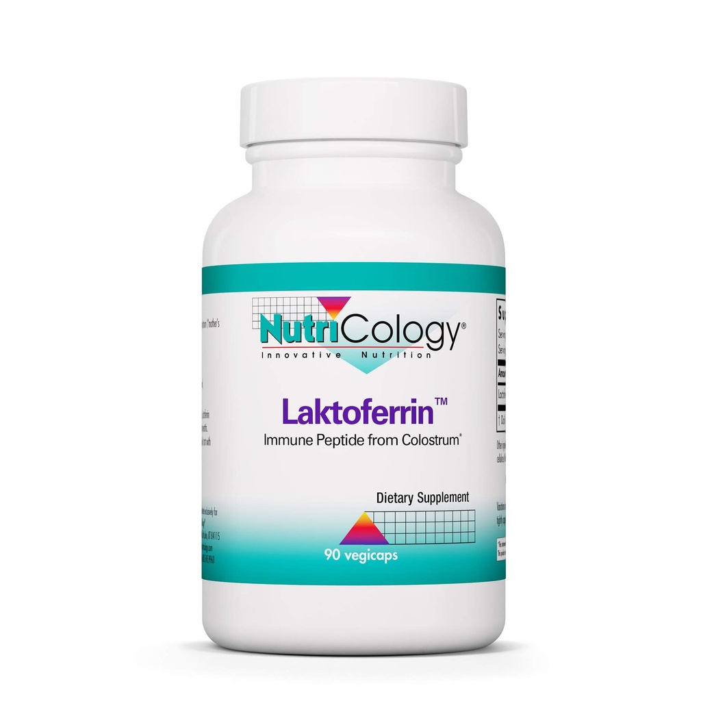 Nutricology Laktoferrin Supplement - Lactoferrin Kosttilskud 350 mg, Kovine Colostrum, Immunpeptid, Iron Supplements, Vegicaps - 90 Greve