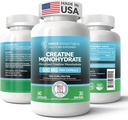 Kreatin monohydrat kapsler til muskel builder, Endurance & Styrke, workout supplement; 124; Non- GMO, Gluten Free - 60 kapsler