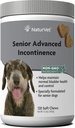 NaturVet Senior Advanced Incontinence Dog Supplement - Hjælper støtte Hundens Bstige Control, Normal vandladning - Inkluderer Synergistic Blend of Botanicals - 120 Ct. Soft Chews
