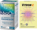 Vitron- C højpotens jerntilskud, immunt støtte 60ct og Mag- Ox 400 Magnesium Mineral supplement 60ct