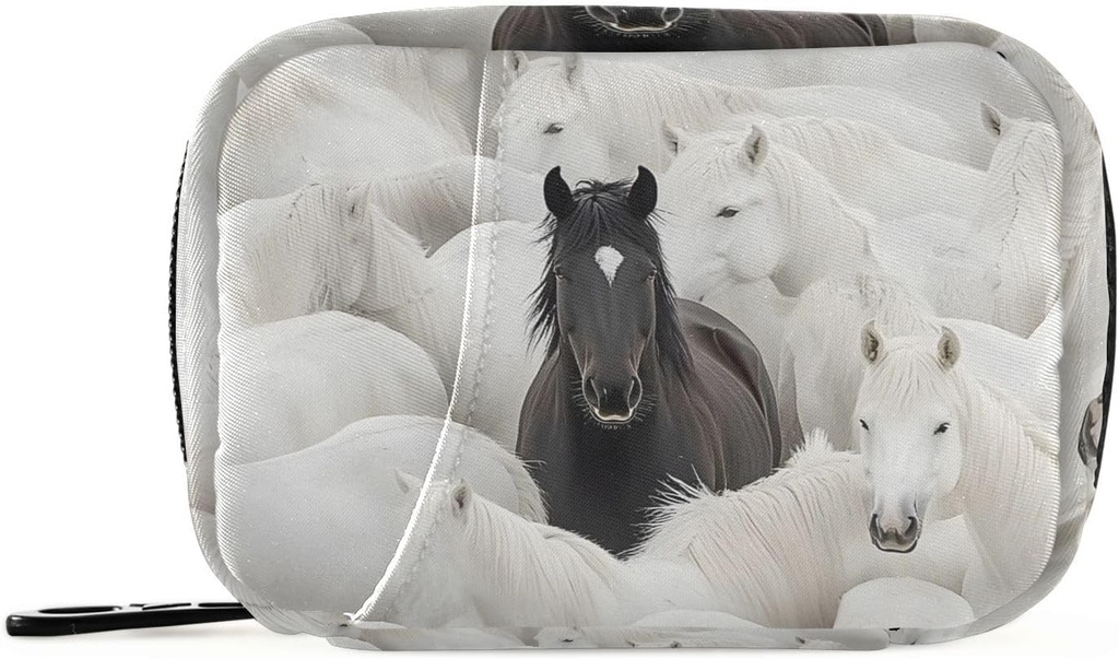 Black Horse Group White Weekly Pill Organizer Lille Pill Box Bag Portable Travel Pill sag 7 dage Vitamin supplement Holder med lynlås til familie Business Camping