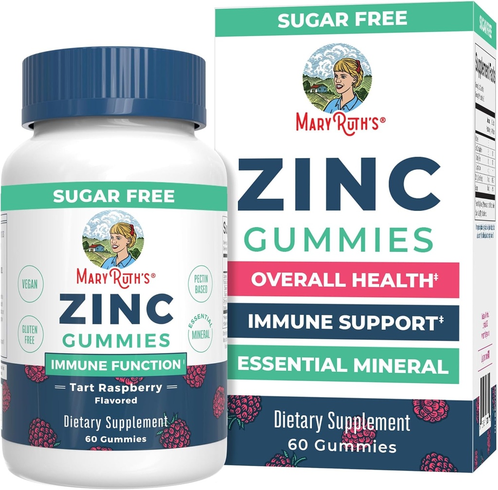 MaryRuth Organics Zink Gummies against 124; Zink Kosttilskud against 124; Immunsupport Supplement 124; Essential Mineral Measures 124; Pektin baseret på 124; Samlet sundhed & wellness Measures 124; Age 14 & Up Measures 124; Vegan Measures 124; Non GMO Measures 124; 30 Servering