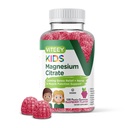 Viteey Kids Magnesium Citrate Gummies - Understøtter Sleep Aid, Rolig Gummies, Muscle Relaxer, Optimal Afslapning - Vegetarisk, Gelatine fri, Gluten fri, GMO fri - Tasty Chewable Raspberry Flavored Gummy