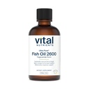 Vital Nutrients - Ultra Pure Fish Oil 2600 (Pharmaceutical Grade) - Hi- Potency Deep Sea Liquid Fish Oil, Cardiovaskulær Support, Natural Lemon Flavor - 8 Fl Oz per flaske