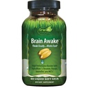 Irwin Naturals Brain Awake - 60 Liquid Softgels - Forbedret mental ydeevne, øget fokus, Klarhed & koncentration - Nootrop Booster med L- Theanine, Bacopa, MCT