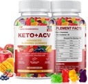 Keto Apple Cider Vincious Gummies, Keto ACV Gummy Diet Supplement, Advanced 1500mg ACV Gummies med Folate, B12 B6 og Keto Support til kvinder Mænd, Gelatin- fri, Vegan & Non- GMO (Multi- Flavor)