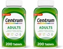Centrum Voksen Multivitamin / Multimineral Supplement med antioxidanter, zink, vitamin D3 og B Vitamin, Gluten Free, Non- GMO Ingredienser - 200 Greve (pakke med 2)