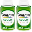 Centrum Voksen Multivitamin / Multimineral Supplement med antioxidanter, zink, vitamin D3 og B Vitamin, Gluten Free, Non- GMO Ingredienser - 200 Greve (pakke med 2)