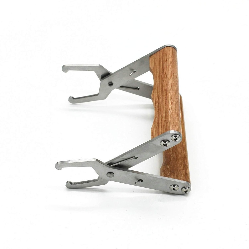 WEICHUAN Bee Hive Frame Grip - Stainless Steel Beekeeping Frame Gripper, Holder and Lifter Tool with Wooden Handle for Beekeeeper