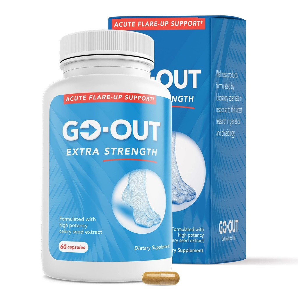 Mt. Angel Vitaminer gå ud - Ekstra styrke støtte - Ursyre Balance med Tart Cherry, Selleri frø, gurkemeje - Non- GMO, Gluten- Free - 60 Caps