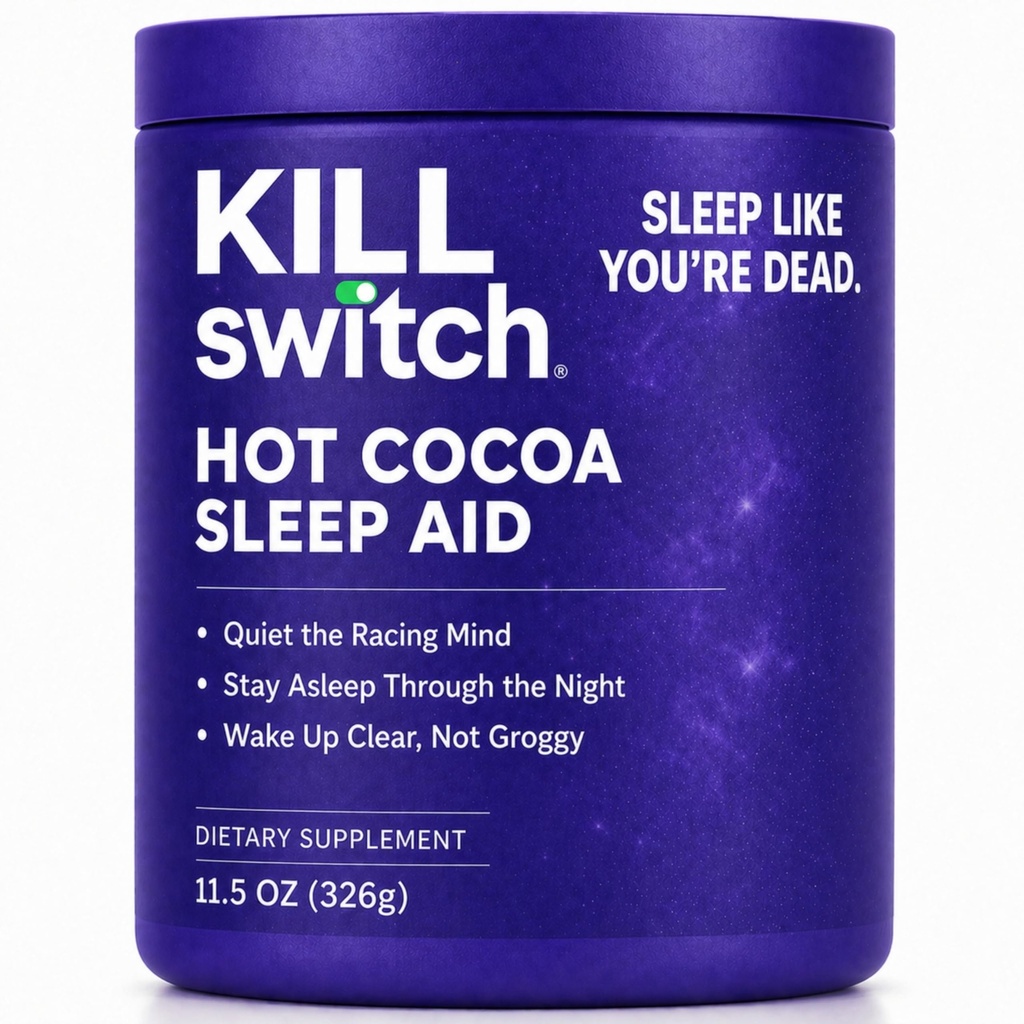 SWITCH Killswitch Sleep Aid for Adults – Fall Asleep Fast & Wake Refreshed, Sugar-Free Hot Chocolate Supplement - Magnesium, Tart Cherry, L-Theanine & More for Restful Sleep, 30 Servings, Made in USA