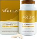 AGELESS ™: UltraMAX Gold ™ kapsler, HGH Anti- Aging supplement til kvinder, sænker cellular aging, understøtter immunsundhed, Smoother Skin Tone og genoprettende søvn, vægthåndtering, 90 kapsler