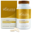 AGELESS ™: UltraMAX Gold ™ kapsler, HGH Anti- Aging supplement til kvinder, sænker cellular aging, understøtter immunsundhed, Smoother Skin Tone og genoprettende søvn, vægthåndtering, 90 kapsler