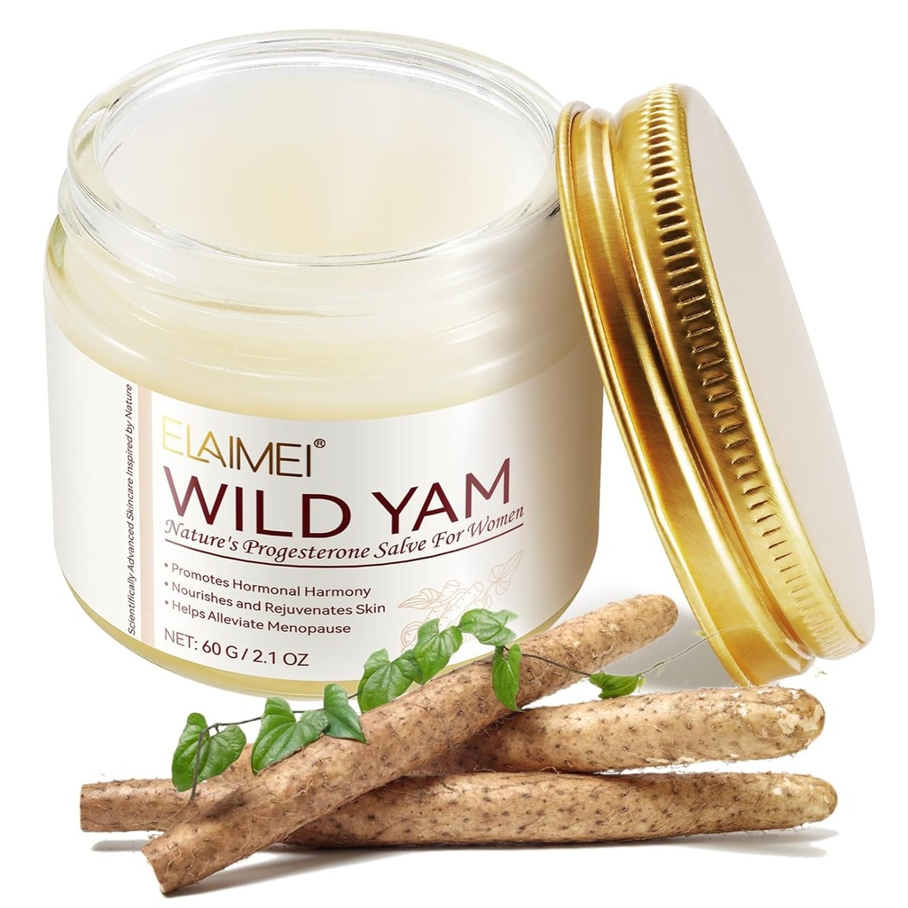 Wild Yam Cream Organic for Hormone Balance, 2.1 oz Organic Wild Yam Root Cream for Women - Fremme Paumenopause & Menopause Support - Health Balm w / No Parabens for Comfort & Wellness