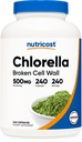Nutricost Chlorella Kapsler 500mg, 240 Vegetariske Kapsler - Non-GMO og Gluten Free