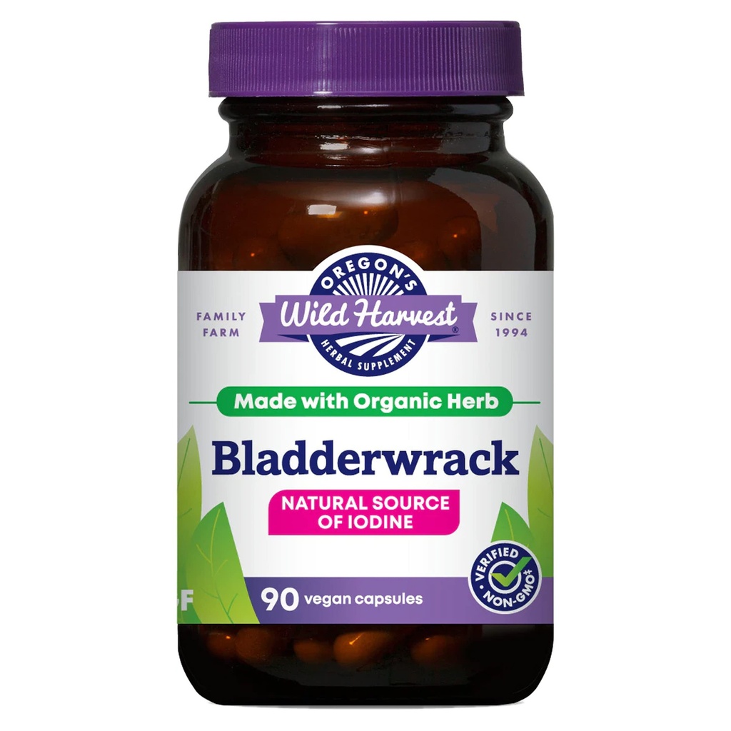 Oregon 's Wild Harvest Bladerwrack Organic Non- GMO pullulan (Plant indkøbt) Vegan Kapsler, 90 Greve