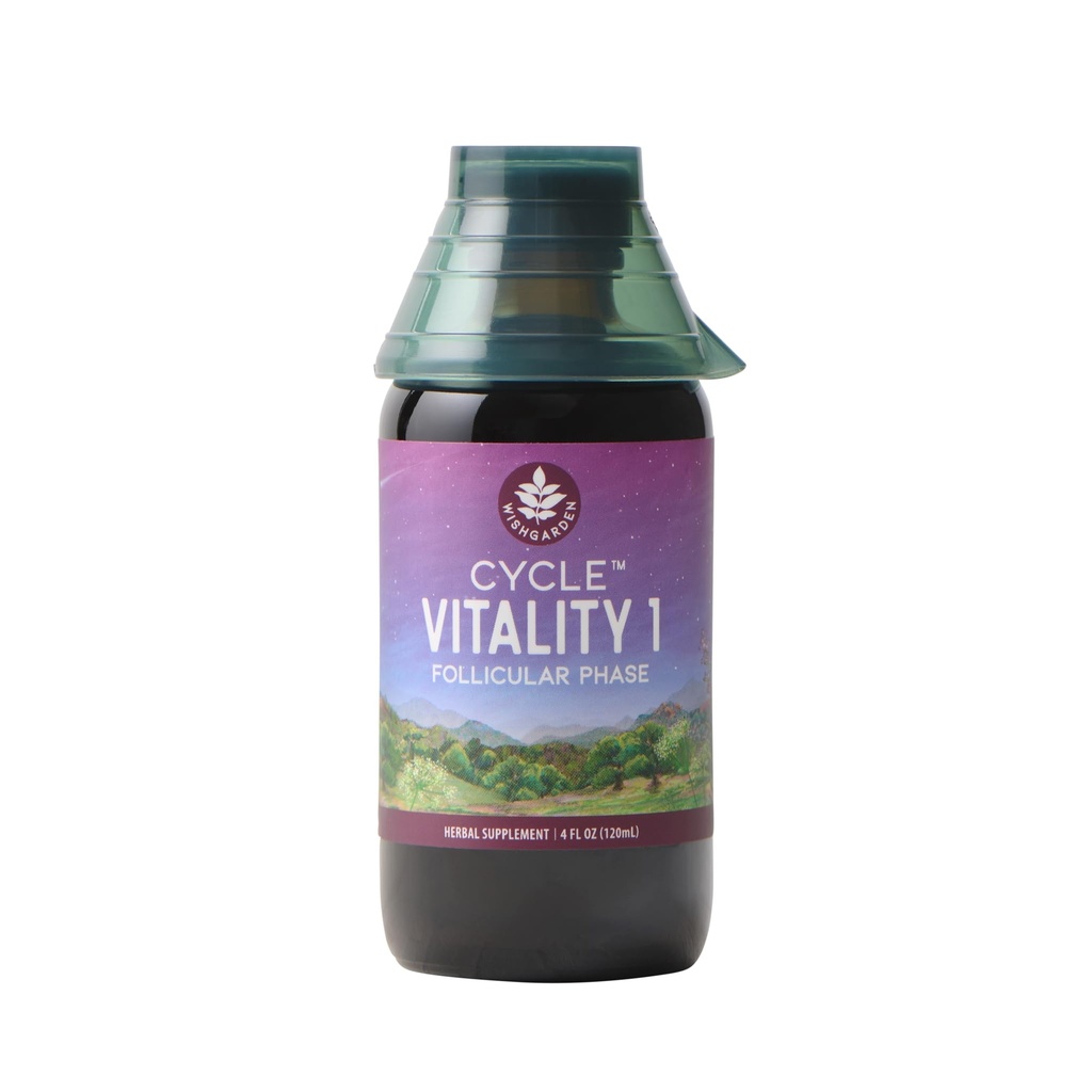 WishGarden Urter Cycle Vitality I Follikulær Fase - Plantbased Herbal Supplement w / Vitex & Black Cohosh, Understøtter Optimal Østrogen Niveauer & fremmer sund menstruation cykler & leverfunktion, 4oz
