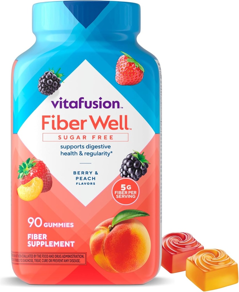 Viafusion Fiber Well Gummy Vitaminer, 90 Greve (Packaging May Vary)
