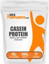 Bulkaddiments.com Casein Protein Powder - Micellar Casein Powder, Slow Digesting Protein - Unflavored & Gluten Free, 30g per Serving, 500g (1.1 lbs) (Pack of 1)