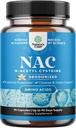 NAC supplement N- Acetylcystein med vanilje - Detox N- Acetylcystein supplement til lung sundhed & respiratorisk funktion, lever & nyrer Detox & rense - Amino NAC kapsler til voksne - 90 Ct