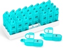 Zoksi Monthly Pill Organizer 2 gange om dagen, 30 dag Pill Box Organizer Am Pm, Daily Pill Case med 32 store afdelinger for hver dag, Portable Travel Pill Container til vitaminer og medicin (Cyan)