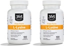 365 By Whole Foods Market, L Lysin 500 Mg Vegetabilske kapsler, 100 Count (pakke med 2)