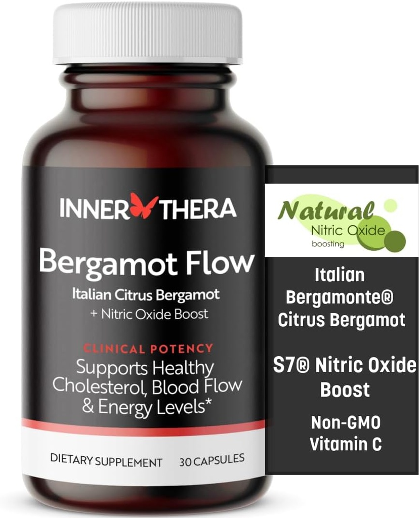 Bergamot Flow italienske Citrus Bergamot + S7 Nitrooxid, Bergamot tillæg for høj cholesterol - Øge blodgennemstrømning, cirkulation & energiniveauer - Lavet med Patenteret italiensk Bergamonte Extract