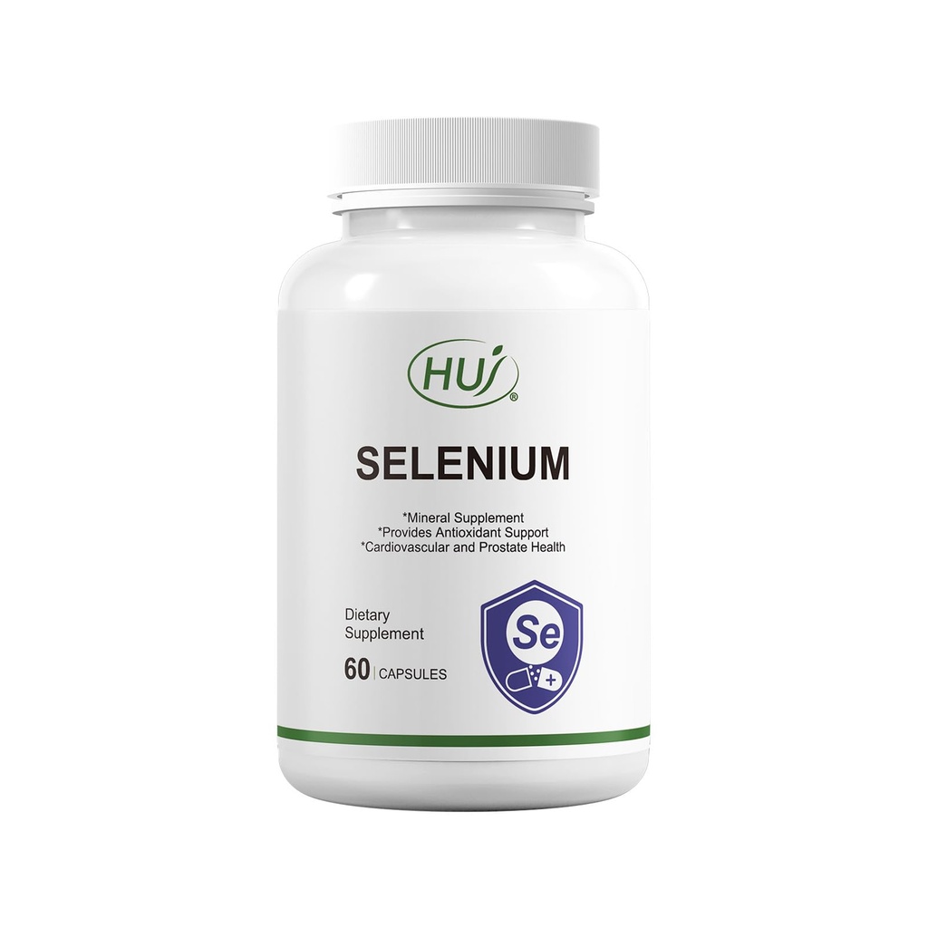 HUJ Selenium supplement, 60 kapsler, antioxidant støtte, Mineral supplement