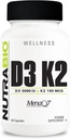 NutraBio Vitamin D3 K2