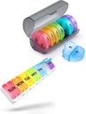 2 Pack Weekly Pill Organizer, Sukuos Daily Pill Box 7 Dag Pill Cases for Vitaminer, Fiskeolier eller Kosttilskud, BPA Gratis